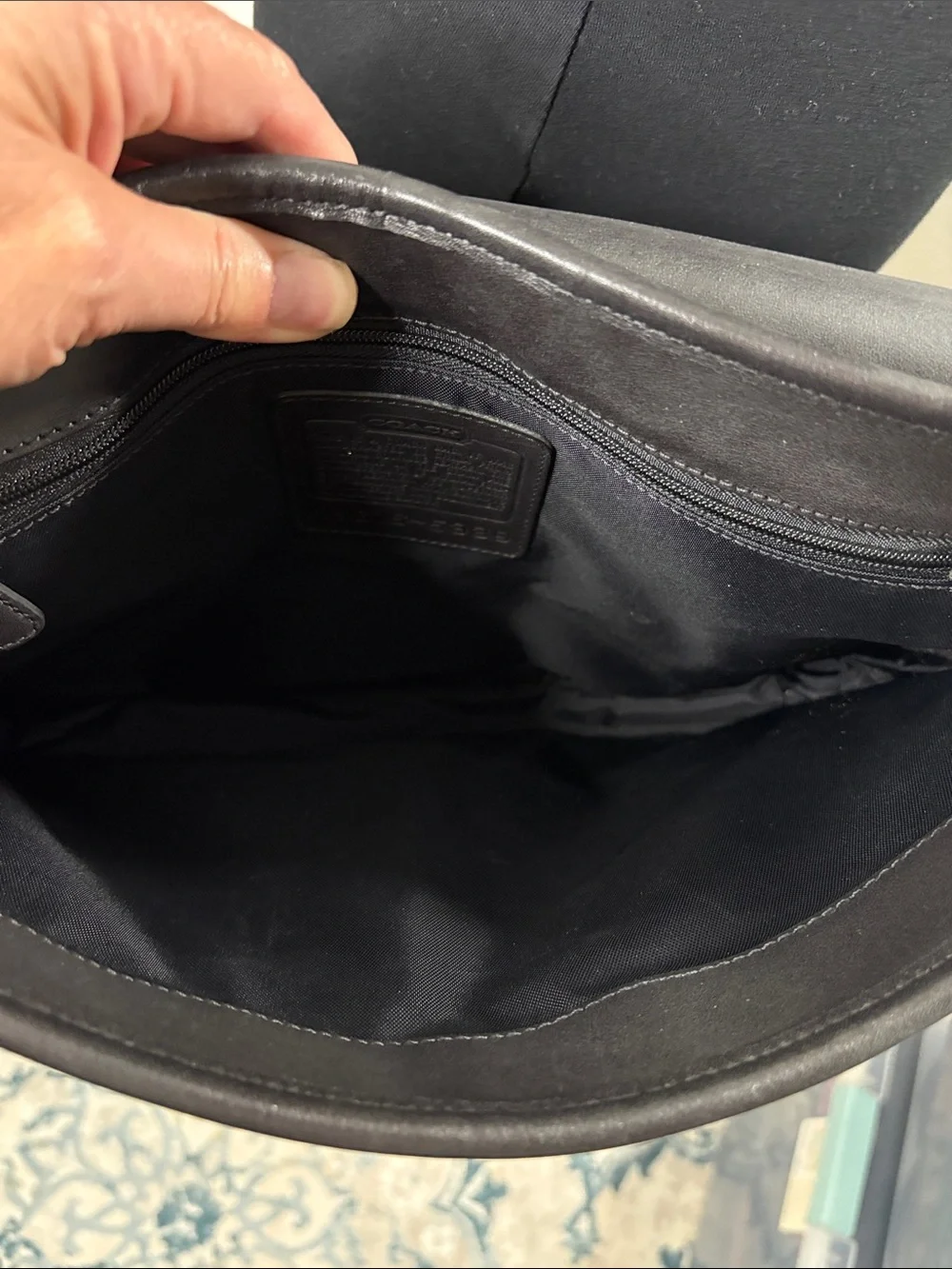 Coach Dark Brown Leather Laptop Shoulder Bag
